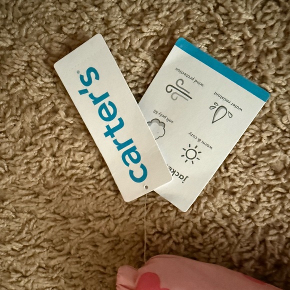 Carter's girls 2pc Snowsuit Faux Fur Trimmed Hooded Puffer Jacket & Ski Bib Set - Picture 2 of 11